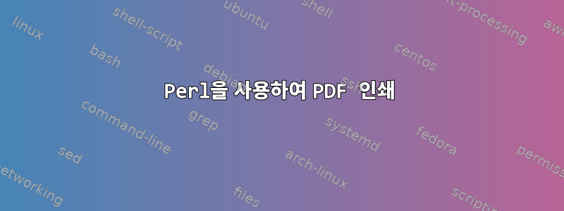 Perl을 사용하여 PDF 인쇄