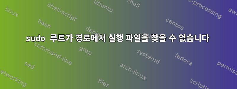 sudo 루트가 경로에서 실행 파일을 찾을 수 없습니다