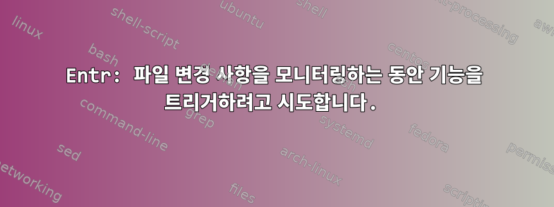 Entr: 파일 변경 사항을 모니터링하는 동안 기능을 트리거하려고 시도합니다.