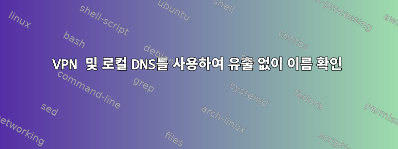 VPN 및 로컬 DNS를 사용하여 유출 없이 이름 확인