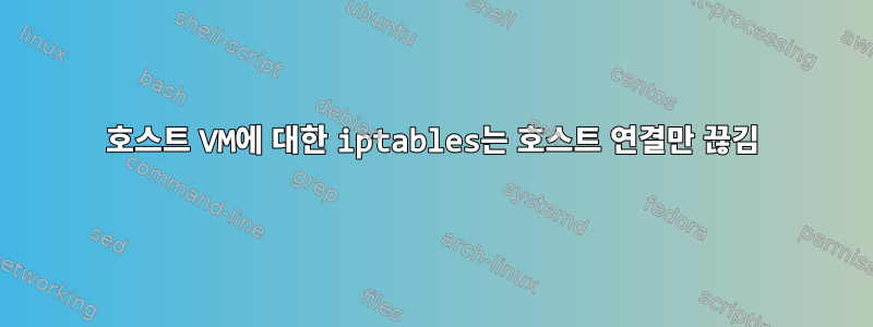 호스트 VM에 대한 iptables는 호스트 연결만 끊김