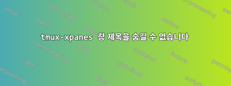 tmux-xpanes 창 제목을 숨길 수 없습니다