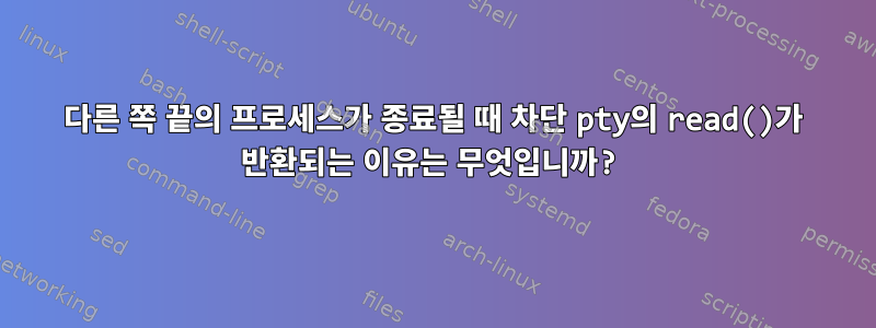 다른 쪽 끝의 프로세스가 종료될 때 차단 pty의 read()가 반환되는 이유는 무엇입니까?