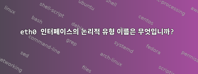 eth0 인터페이스의 논리적 유형 이름은 무엇입니까?