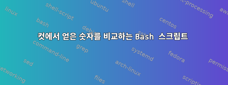 컷에서 얻은 숫자를 비교하는 Bash 스크립트