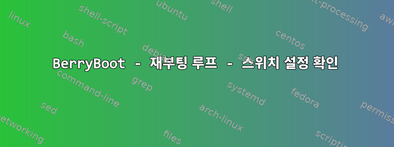 BerryBoot - 재부팅 루프 - 스위치 설정 확인