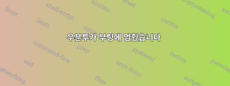 우분투가 부팅에 멈췄습니다