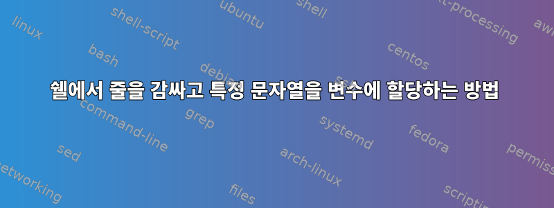 쉘에서 줄을 감싸고 특정 문자열을 변수에 할당하는 방법