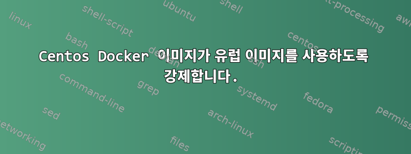 Centos Docker 이미지가 유럽 이미지를 사용하도록 강제합니다.