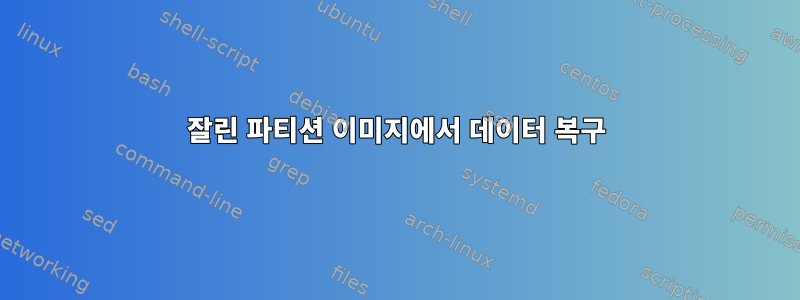 잘린 파티션 이미지에서 데이터 복구