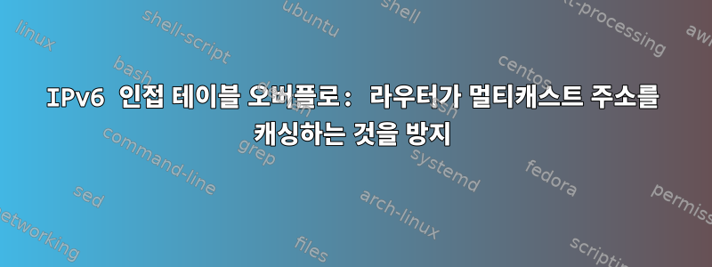 IPv6 인접 테이블 오버플로: 라우터가 멀티캐스트 주소를 캐싱하는 것을 방지