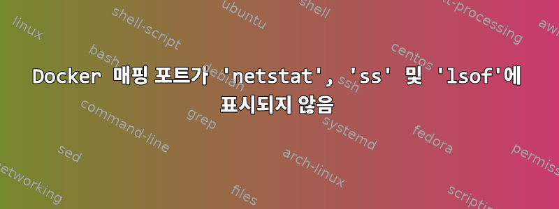 Docker 매핑 포트가 'netstat', 'ss' 및 'lsof'에 표시되지 않음