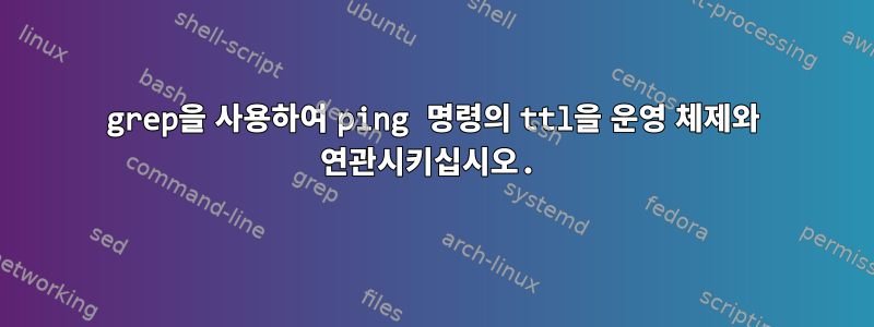 grep을 사용하여 ping 명령의 ttl을 운영 체제와 연관시키십시오.