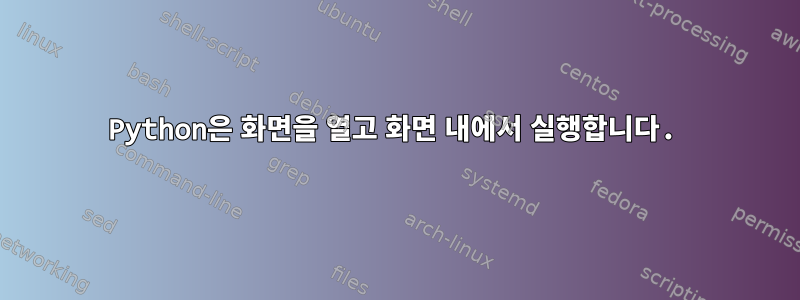 Python은 화면을 열고 화면 내에서 실행합니다.