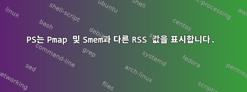 PS는 Pmap 및 Smem과 다른 RSS 값을 표시합니다.