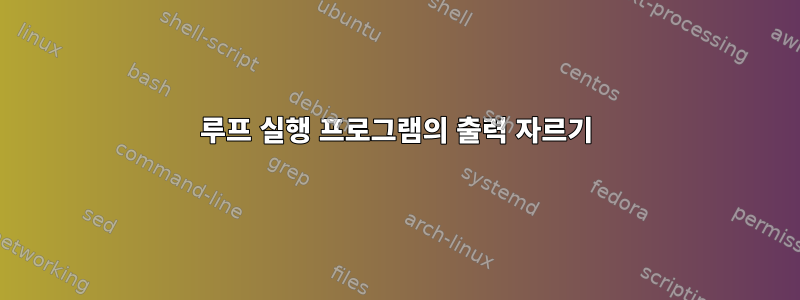 루프 실행 프로그램의 출력 자르기