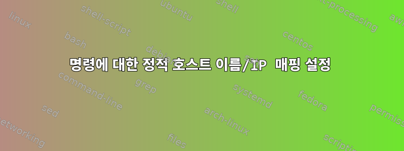 명령에 대한 정적 호스트 이름/IP 매핑 설정