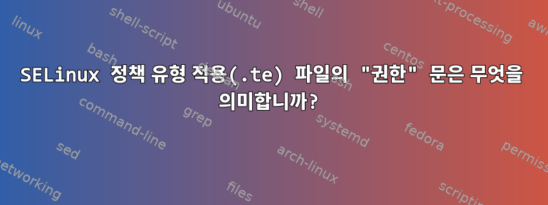 SELinux 정책 유형 적용(.te) 파일의 "권한" 문은 무엇을 의미합니까?