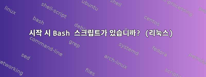 시작 시 Bash 스크립트가 있습니까? (리눅스)