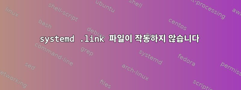 systemd .link 파일이 작동하지 않습니다