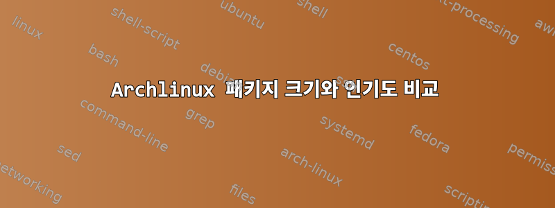 Archlinux 패키지 크기와 인기도 비교