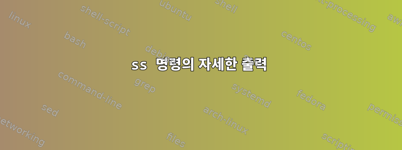 ss 명령의 자세한 출력