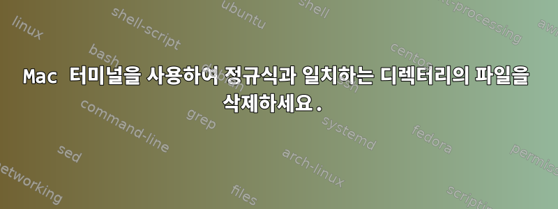 Mac 터미널을 사용하여 정규식과 일치하는 디렉터리의 파일을 삭제하세요.