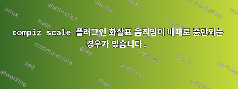 compiz scale 플러그인 화살표 움직임이 때때로 중단되는 경우가 있습니다.