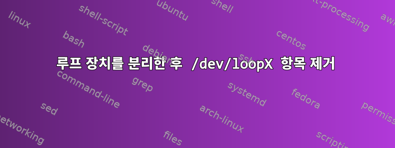 루프 장치를 분리한 후 /dev/loopX 항목 제거