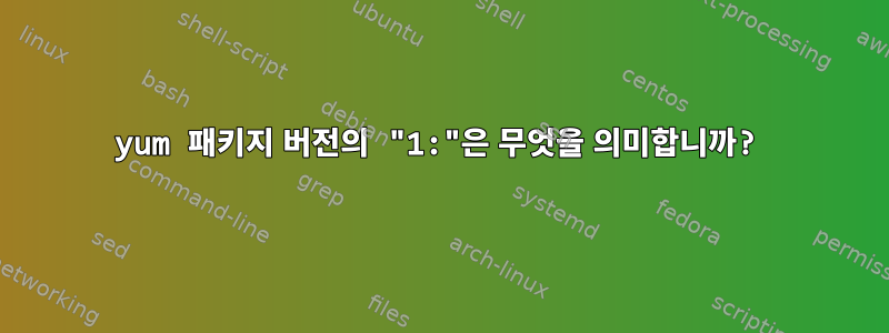 yum 패키지 버전의 "1:"은 무엇을 의미합니까?