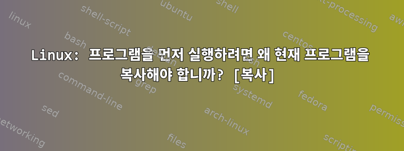 Linux: 프로그램을 먼저 실행하려면 왜 현재 프로그램을 복사해야 합니까? [복사]