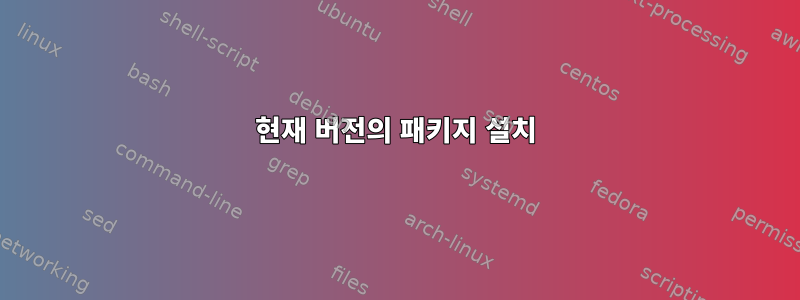 현재 버전의 패키지 설치