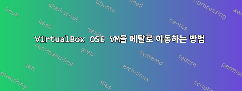 VirtualBox OSE VM을 메탈로 이동하는 방법