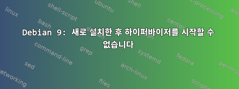 Debian 9: 새로 설치한 후 하이퍼바이저를 시작할 수 없습니다