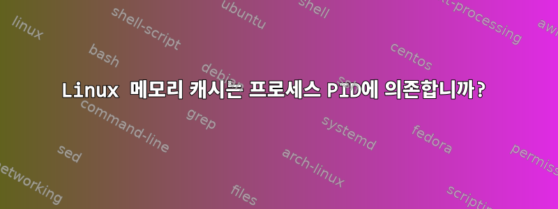 Linux 메모리 캐시는 프로세스 PID에 의존합니까?