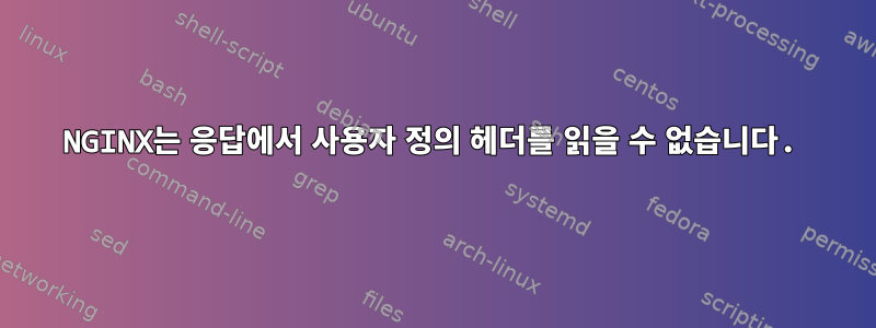 NGINX는 응답에서 사용자 정의 헤더를 읽을 수 없습니다.