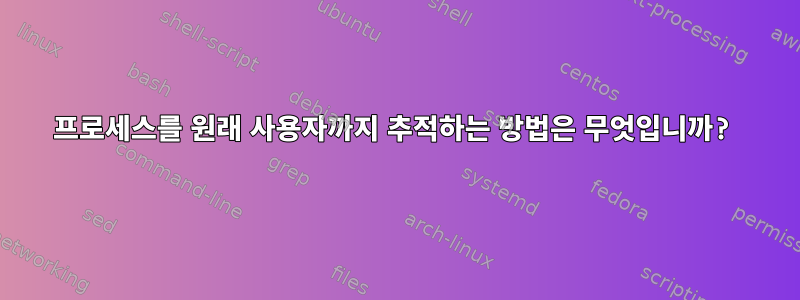 프로세스를 원래 사용자까지 추적하는 방법은 무엇입니까?