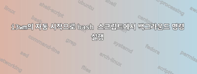 i3wm의 자동 시작으로 bash 스크립트에서 백그라운드 명령 실행