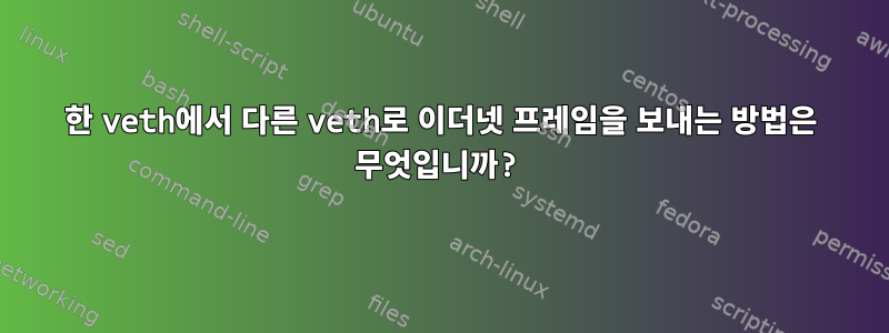 한 veth에서 다른 veth로 이더넷 프레임을 보내는 방법은 무엇입니까?