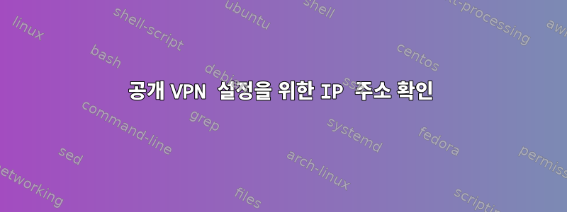 공개 VPN 설정을 위한 IP 주소 확인