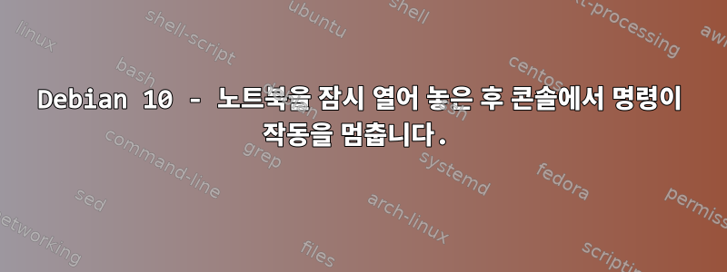 Debian 10 - 노트북을 잠시 열어 놓은 후 콘솔에서 명령이 작동을 멈춥니다.