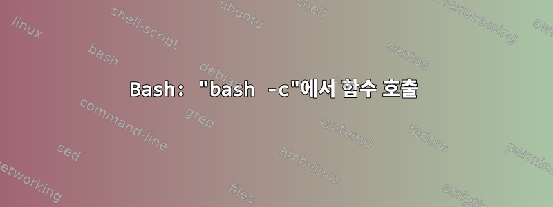 Bash: "bash -c"에서 함수 호출