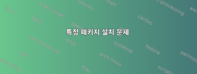 특정 패키지 설치 문제