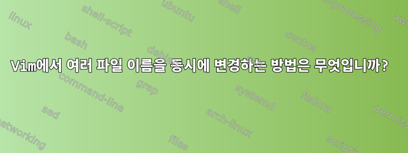 Vim에서 여러 파일 이름을 동시에 변경하는 방법은 무엇입니까?