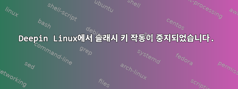 Deepin Linux에서 슬래시 키 작동이 중지되었습니다.