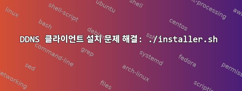 DDNS 클라이언트 설치 문제 해결: ./installer.sh