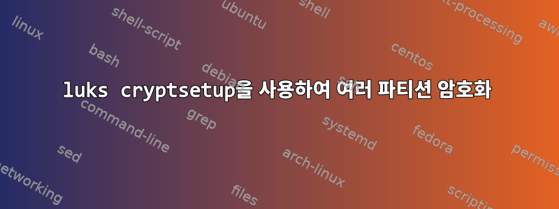 luks cryptsetup을 사용하여 여러 파티션 암호화