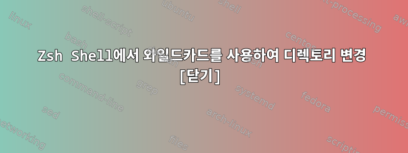 Zsh Shell에서 와일드카드를 사용하여 디렉토리 변경 [닫기]