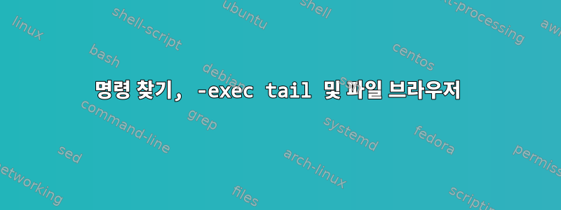 명령 찾기, -exec tail 및 파일 브라우저