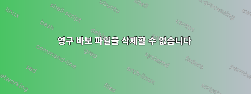 영구 바보 파일을 삭제할 수 없습니다